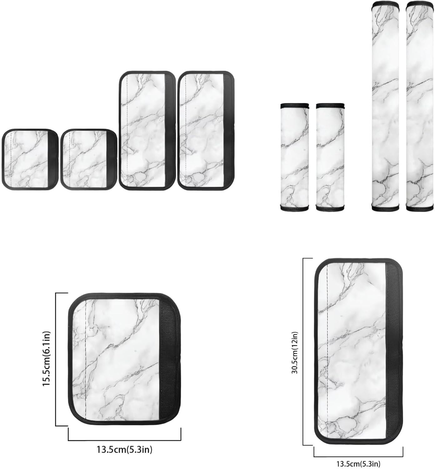 Coldinair White Marble Print Refrigerator Door Handle Covers,Kitchen Appliance Handle Cover for Fridge Microwave Oven Dishwasher,Home Decor