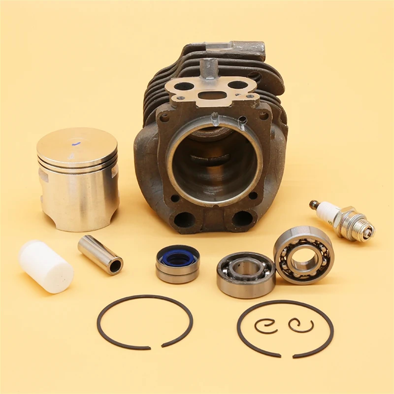 Wivplex Kits de bujías con cojinetes de Bolas ranurados y pistón cilíndrico de 51 mm for HUSVARNA, K750 K760, Piezas de Motor de Motosierra de jardín con Corte de Potencia Pistón del Motor(K760)