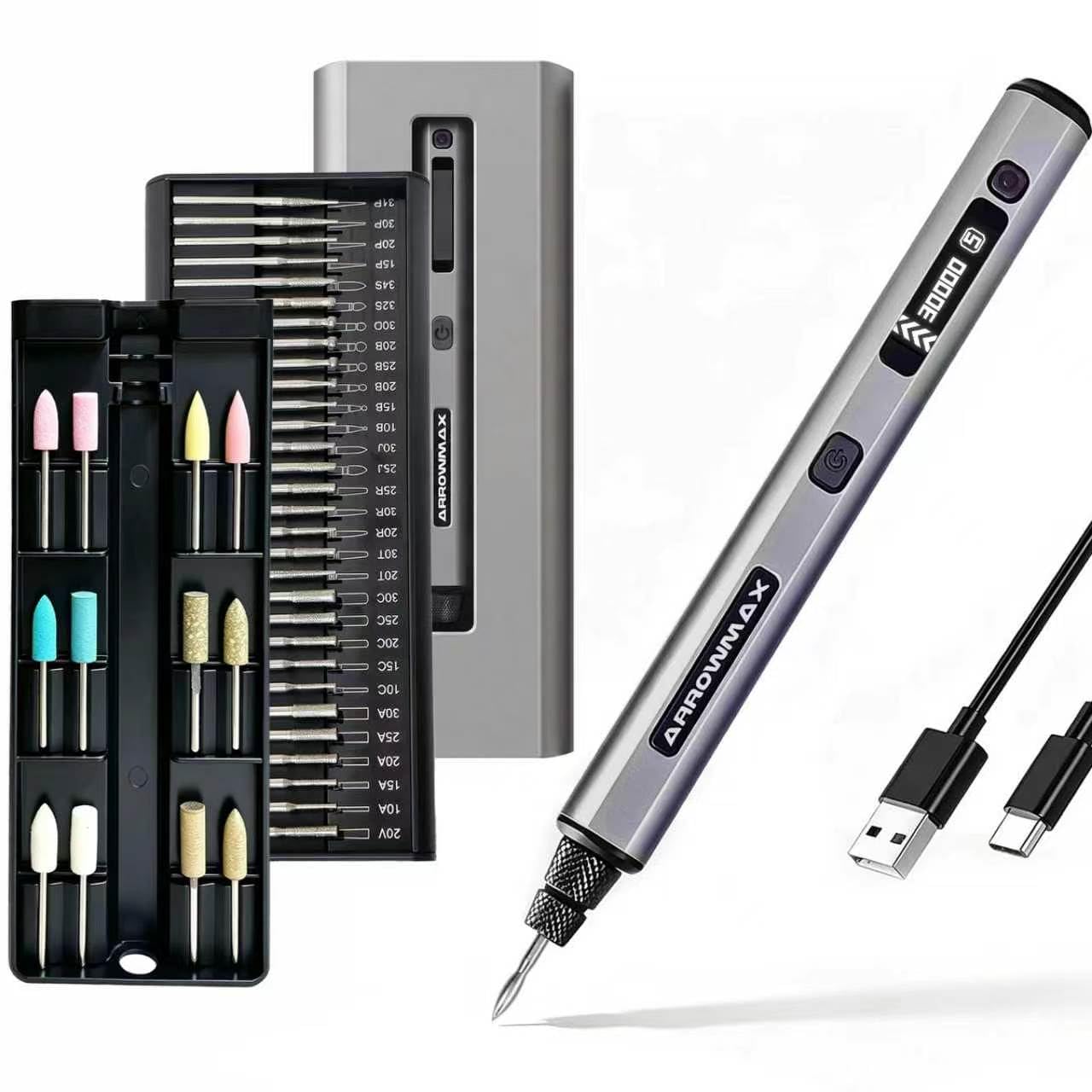 ARROWMAX Rotary Tool Kit - 30 Bits, OLED Display -10