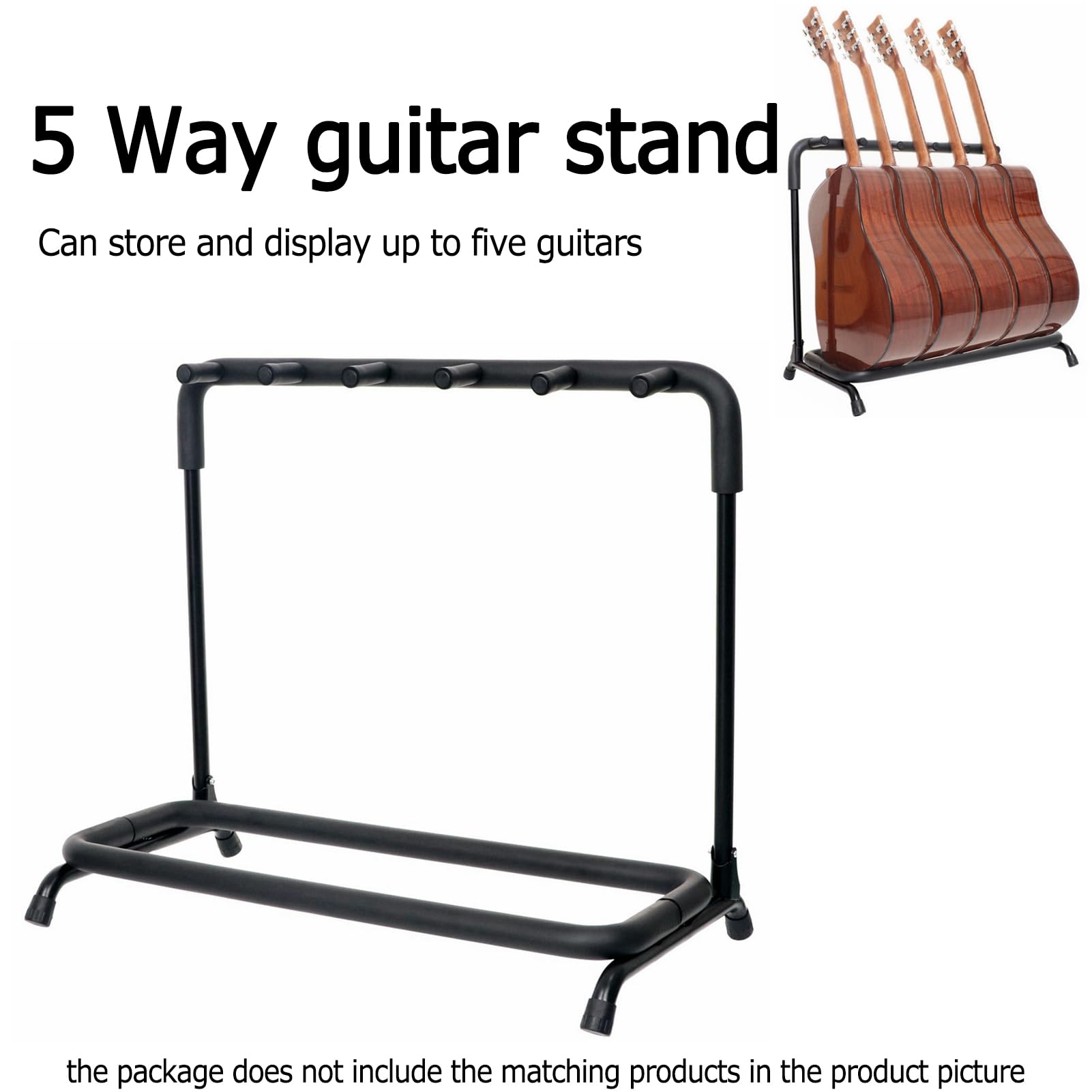 Supporto per chitarra, portatile, multi chitarra, design pieghevole, può contenere 5 chitarre, ideale per chitarre acustiche, elettriche e bassi, design salvaspazio