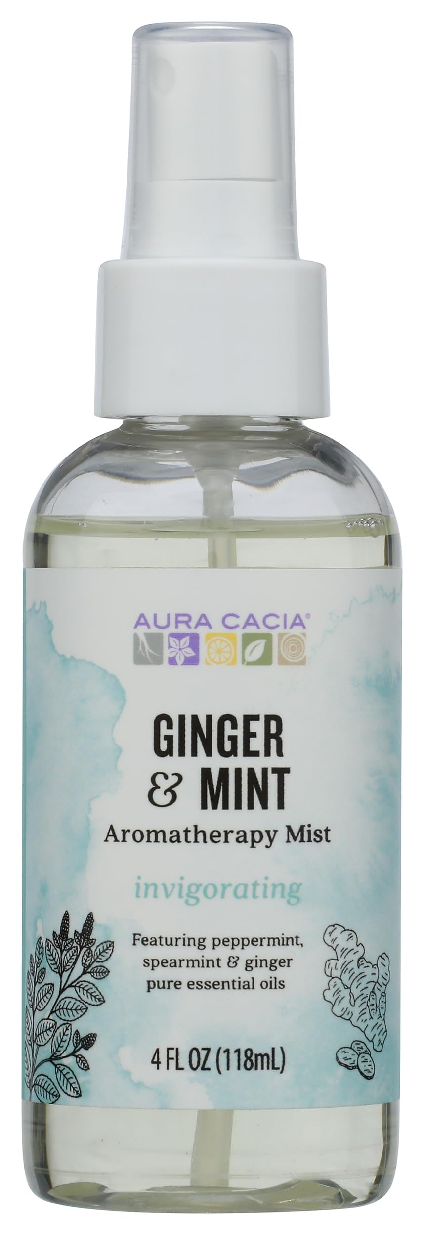 Aura Cacia, Room & Body Mist, Invigorating Ginger & Mint, 4 fl oz (118 ml)-picture-39