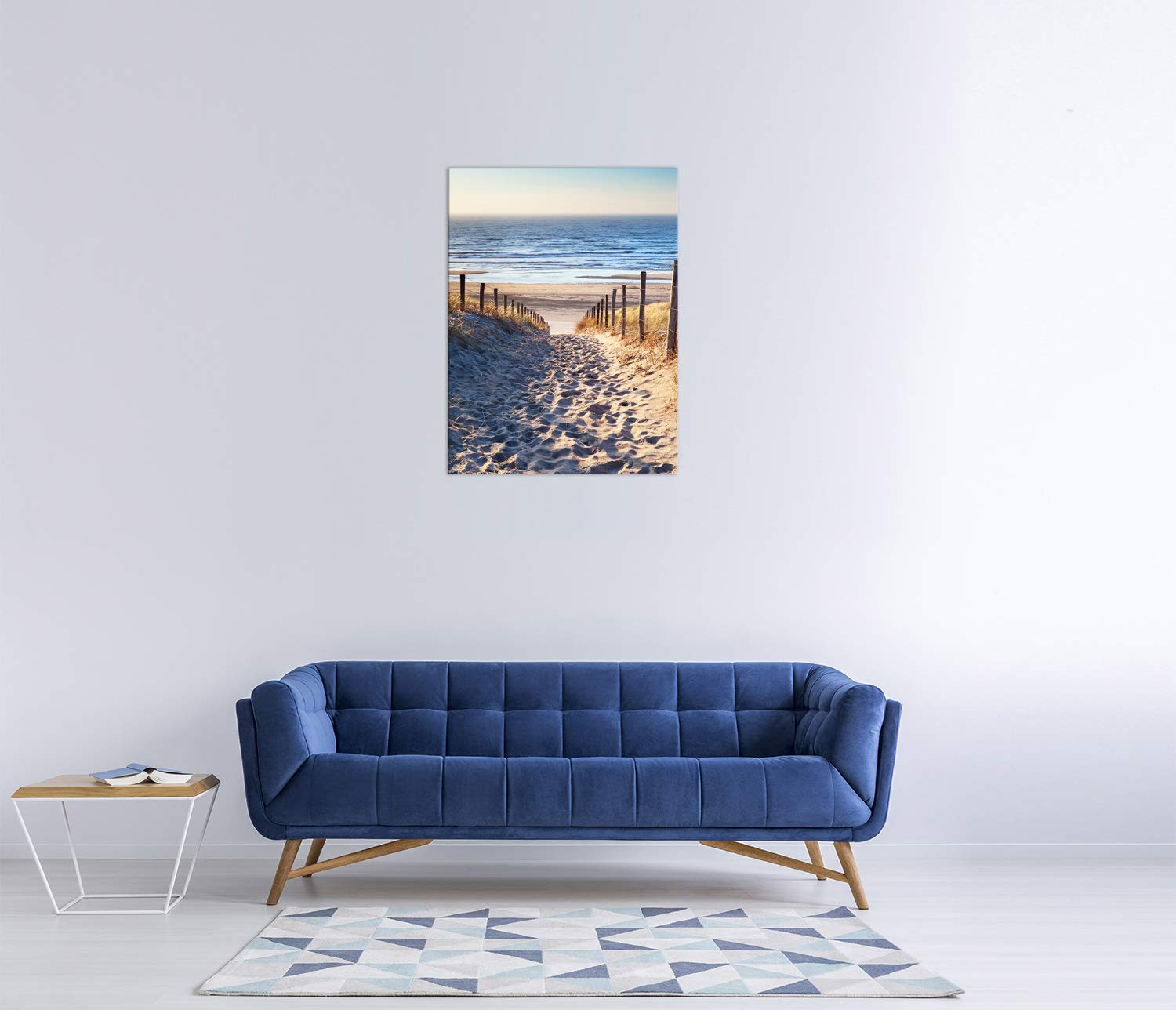 Bilderdepot24 Bild auf Leinwand | Schöner Weg zum Strand H-III in 60x80 cm als Wandbild | Wand-deko Dekoration Wohnung modern Bilder | 201095