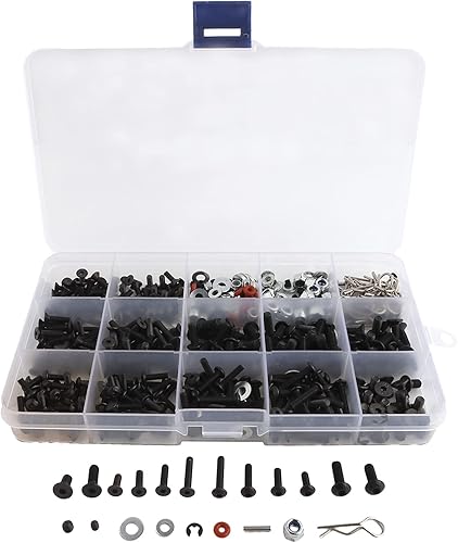 Juego de 500 tornillos universales RC Tornillos, juego surtido de tornillos, M3 M4 sujetadores de hardware para Traxxas Axial Redcat HPI Arrma Losi