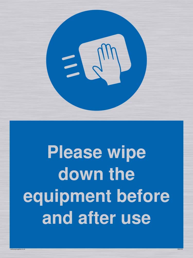 Please wipe down the equipment before and after use