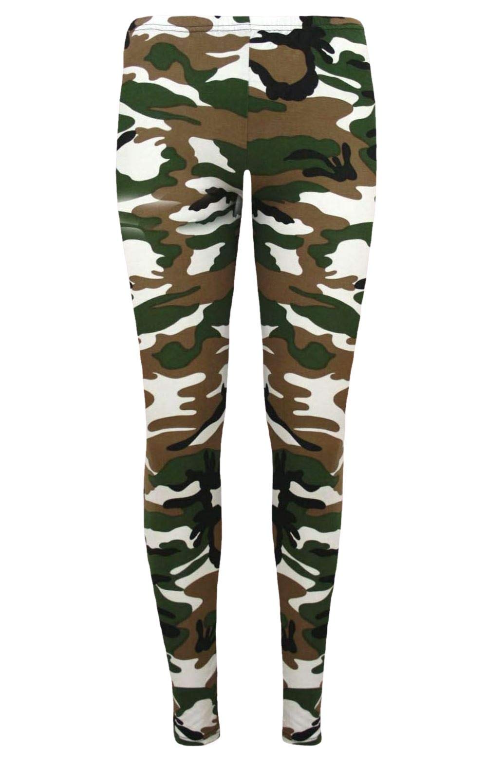 janisramone Girls Kids New Army Camouflage Printed Full Length Stretchy Leggings Dance Pants 7-13Years