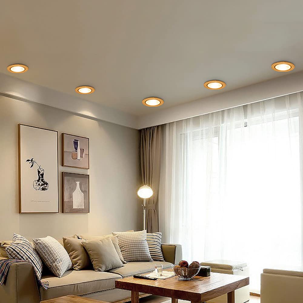 Focos empotrables de Techo LED de 12 W, Paquete de 6 y 10 Unidades, minifocos de Techo, focos COB de ángulo Ajustable con Forma de Globo Ocular, Corte de 115-135 mm.