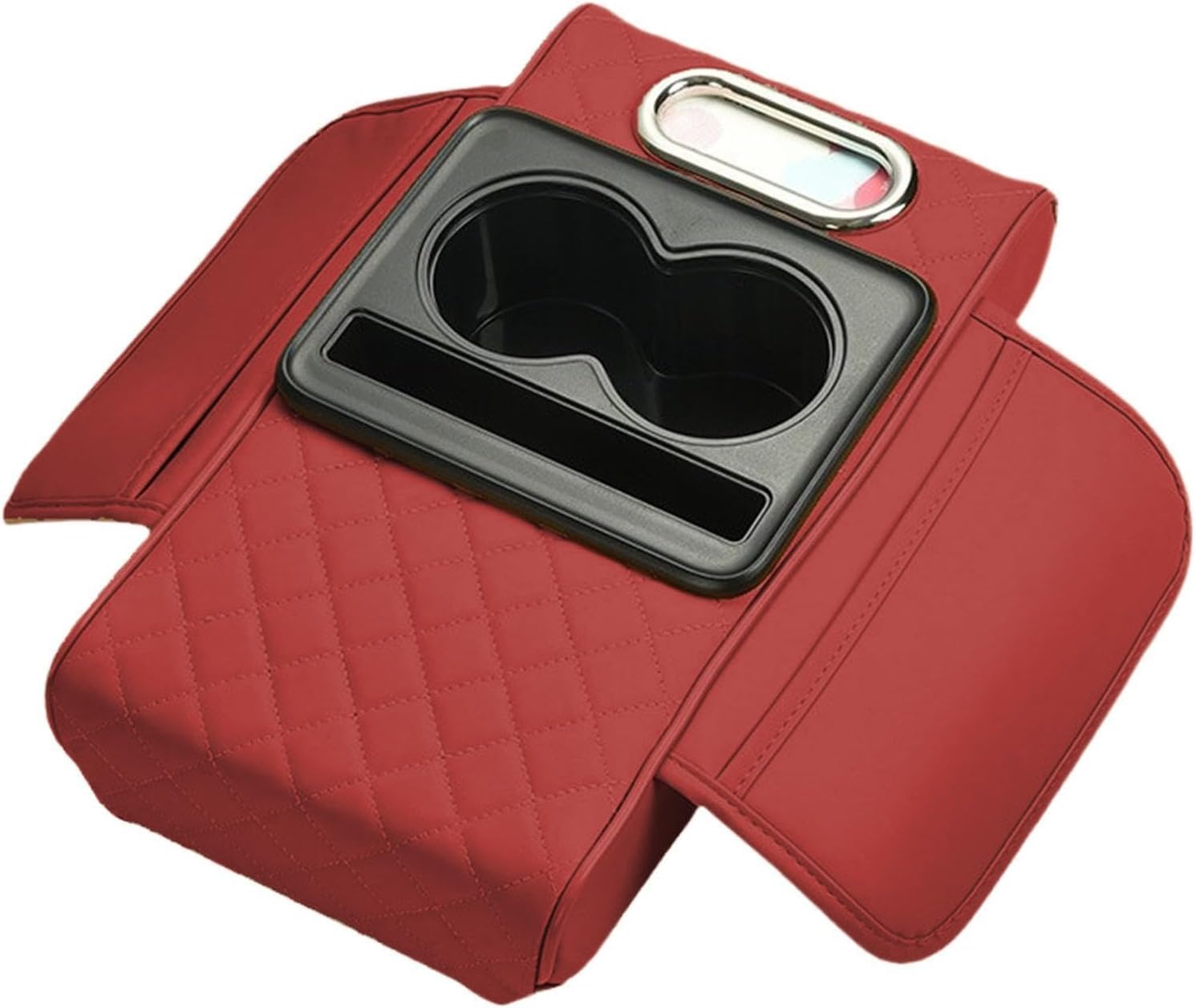 KSERFSC Car Centre Console Armrest Cover for Land Rover Discovery (L319/L462) 2004-2026, Memory Foam Cushion Pad with Storage Organiser Comfortable Interior Accessories,Red