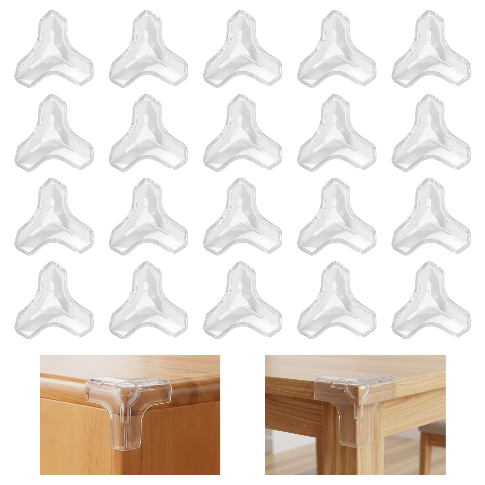 20 x Table Corner Protectors, Furniture Protector, Transparent Corner Protectors for Baby Home Safety