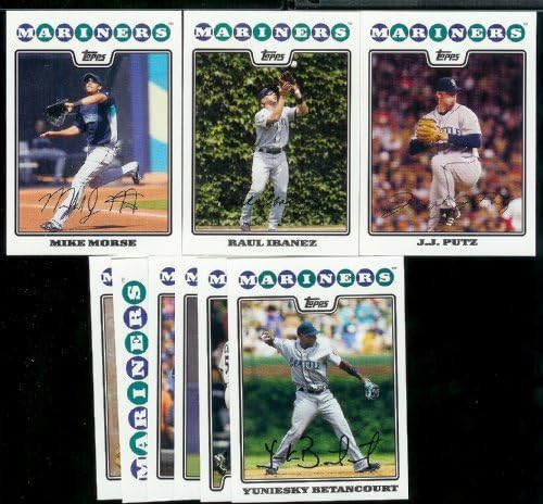 Seattle Mariners Baseball Cards - 5 Years Of Topps Team Sets 2004,2005,2006,2007, 2008 - Includes ALL regular issue Topps Cards For 5 Years - Includes Stars, Rookie Cards & More