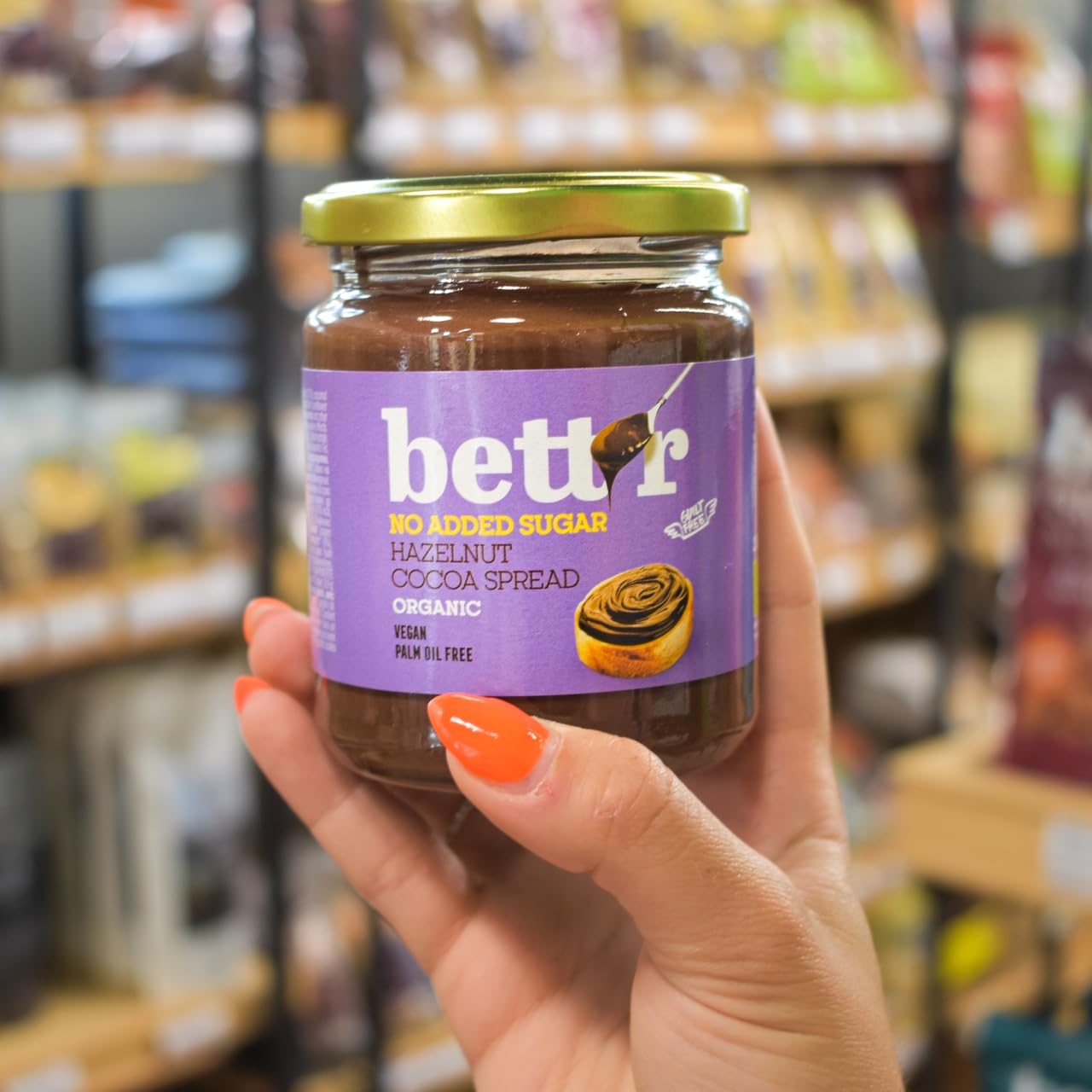 Bett’r Crema Di Cacao E Nocciole Senza Zuccheri Aggiunti - 100% Bio, Vegana e Senza Olio di Palma - 250g - 3