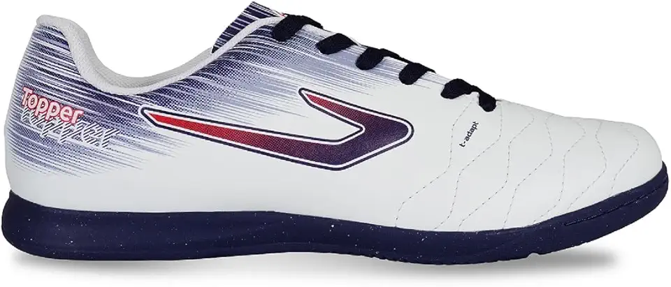 Chuteira Topper Flame Fsal, Branco/Cinza/Vermelho, 42