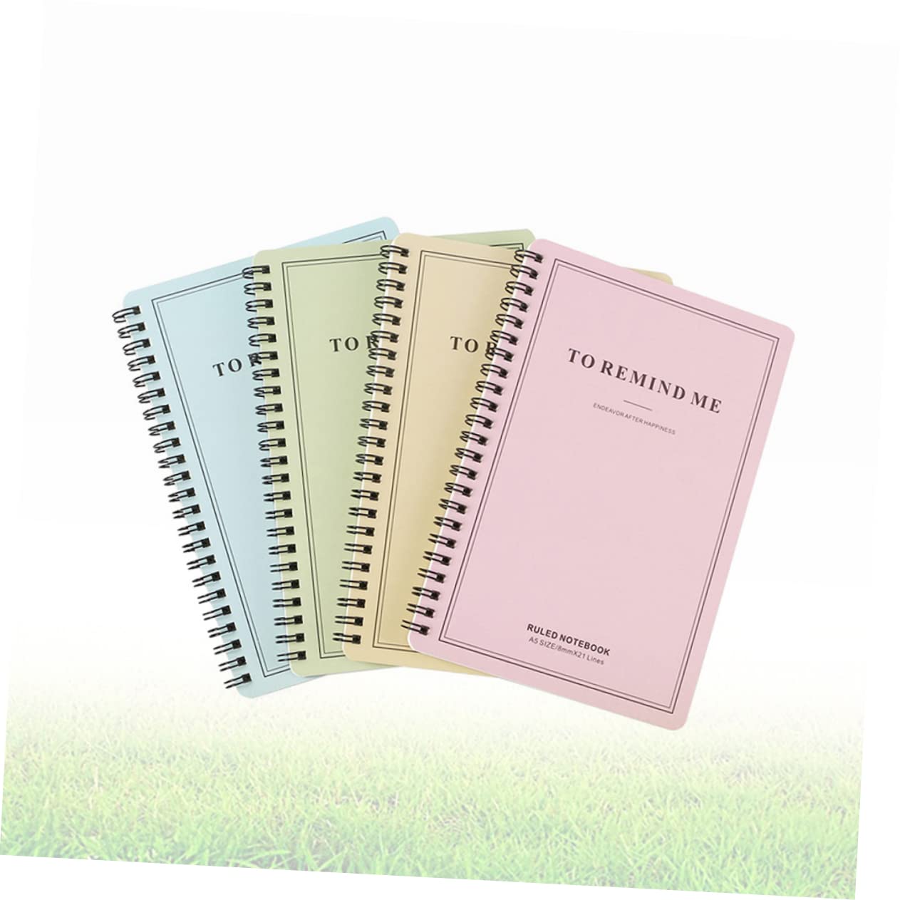 Spiralnotizbuch mit Seitenspirale 4 Stück, White Card Einband | Schüler, Flach Liegendes Papier, Glattes Schreiben, Tagebuch für Reisen und Mottopartys