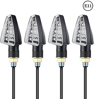 4 x LED Motorrad Mini Blinker E geprüft 12V Universal IP65 Wasserdicht LED Motorradblinker, M10 schwarz, 2 Paar