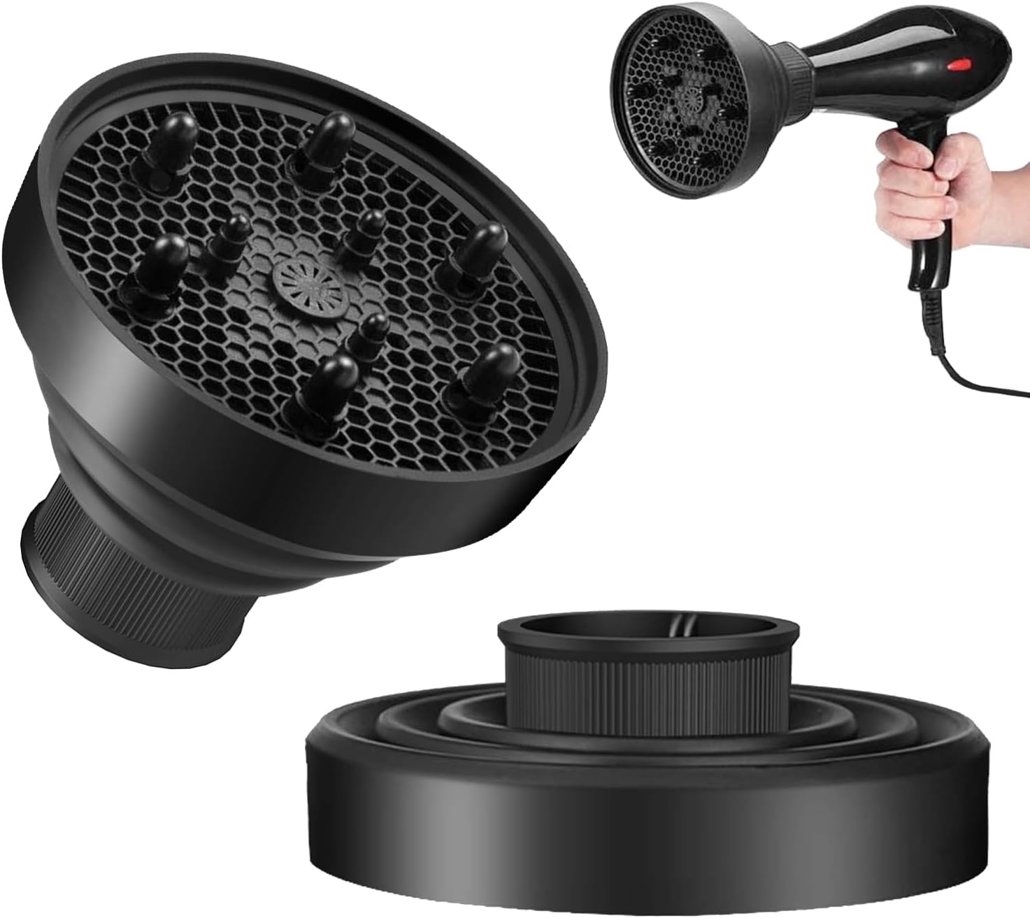 JIRFZUY Travel Hair Dryer Diffuser Universal Collapsible Hair Dryer Diffuser Profession Blow