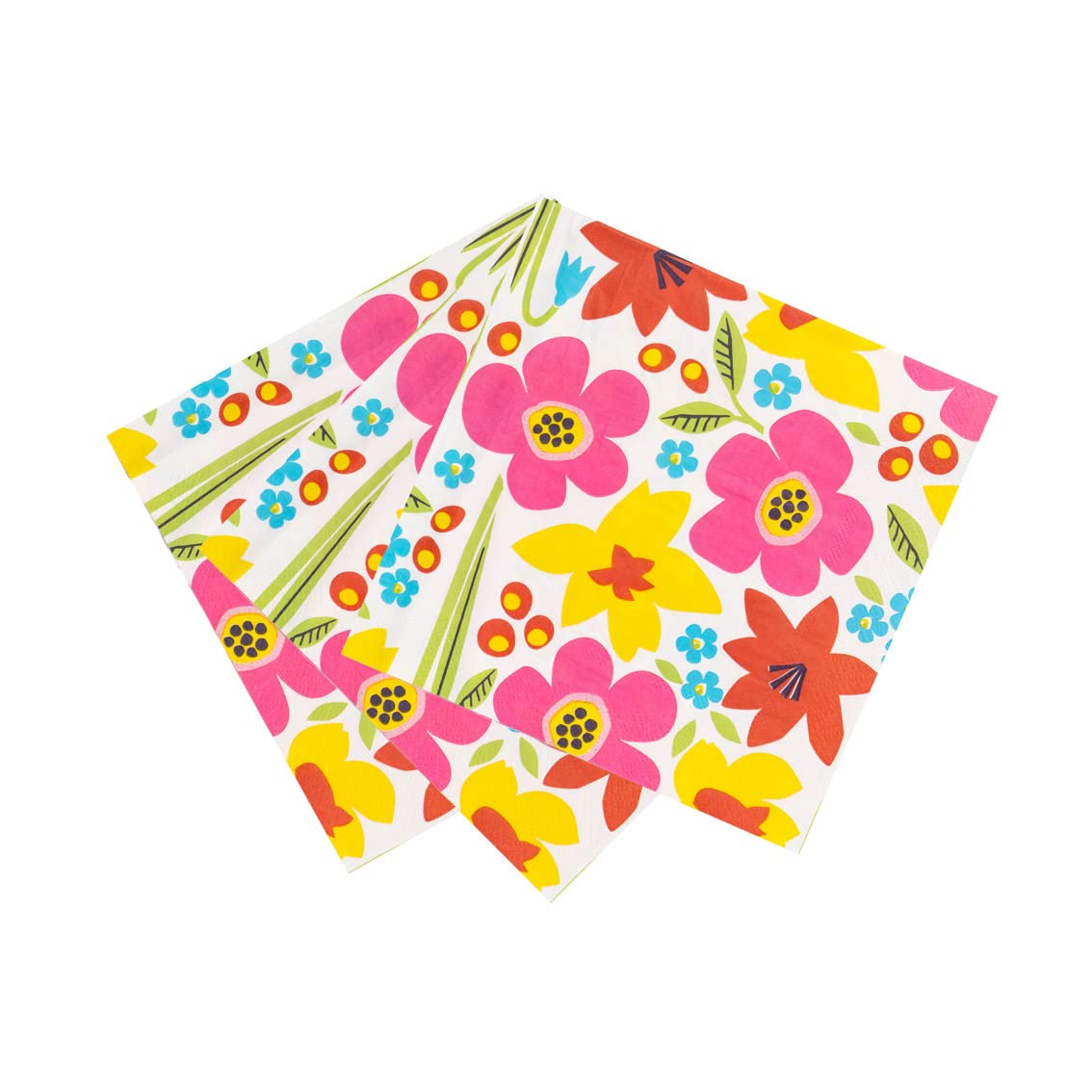 Confezione da 80 tovaglioli floreali riciclabili | tovaglioli usa e getta in carta audace e colorata, stoviglie per la primavera, l'estate, il decoupage pasquale | Made by Taking Tables