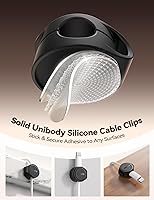 Vista 3 de 8-Pack Silicone Cord Organizer Magnetic Cable Clips, Adhesive Cable Management Under Desk Wire Hider, FLYLEAD Desktop Cable Organizer for Phone