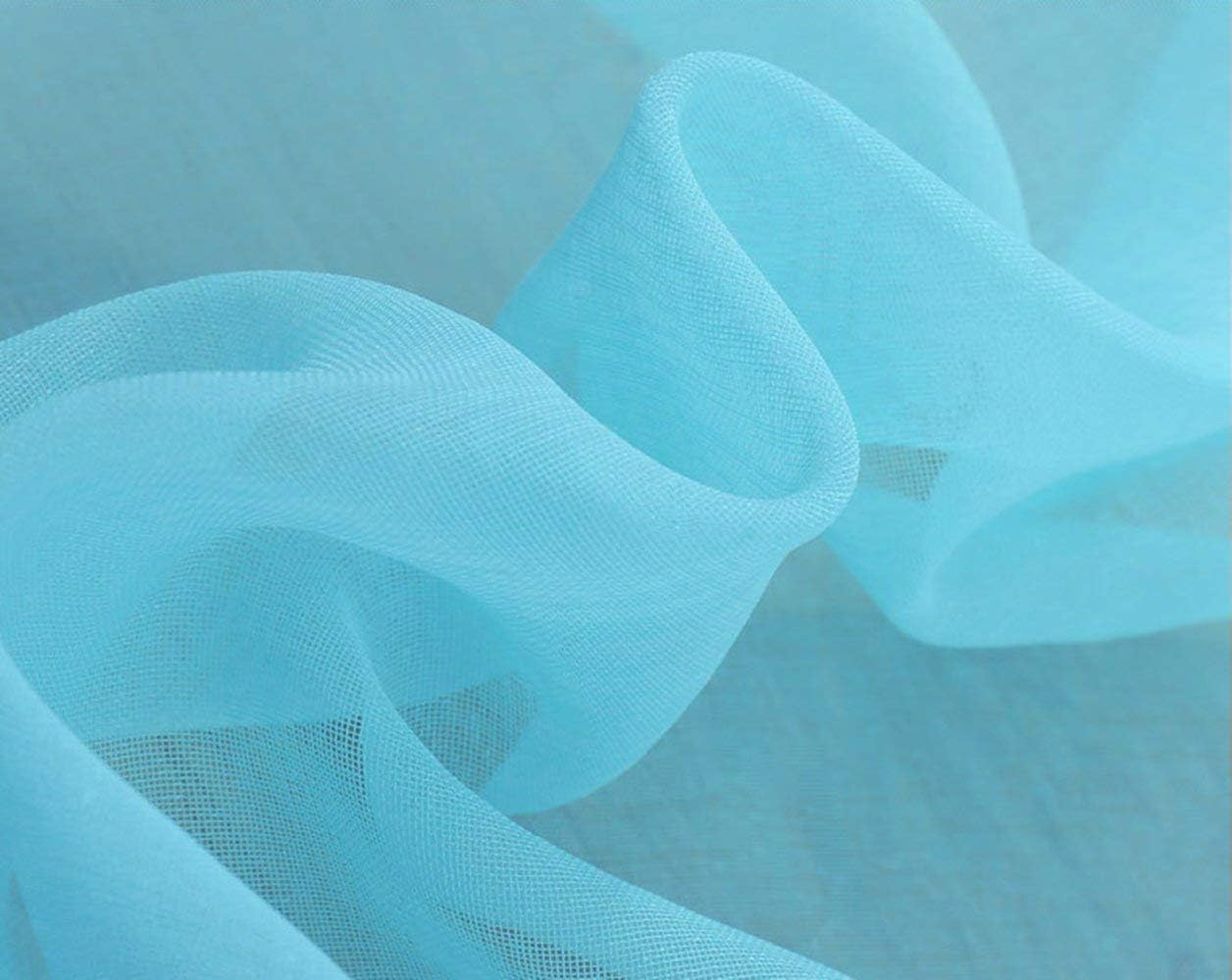 FashionMall 52" inch x 84" inch Window Curtain Sheer Panels for Living Room Kid's Room Set of 2 (W52 x L84 inch, Blue)