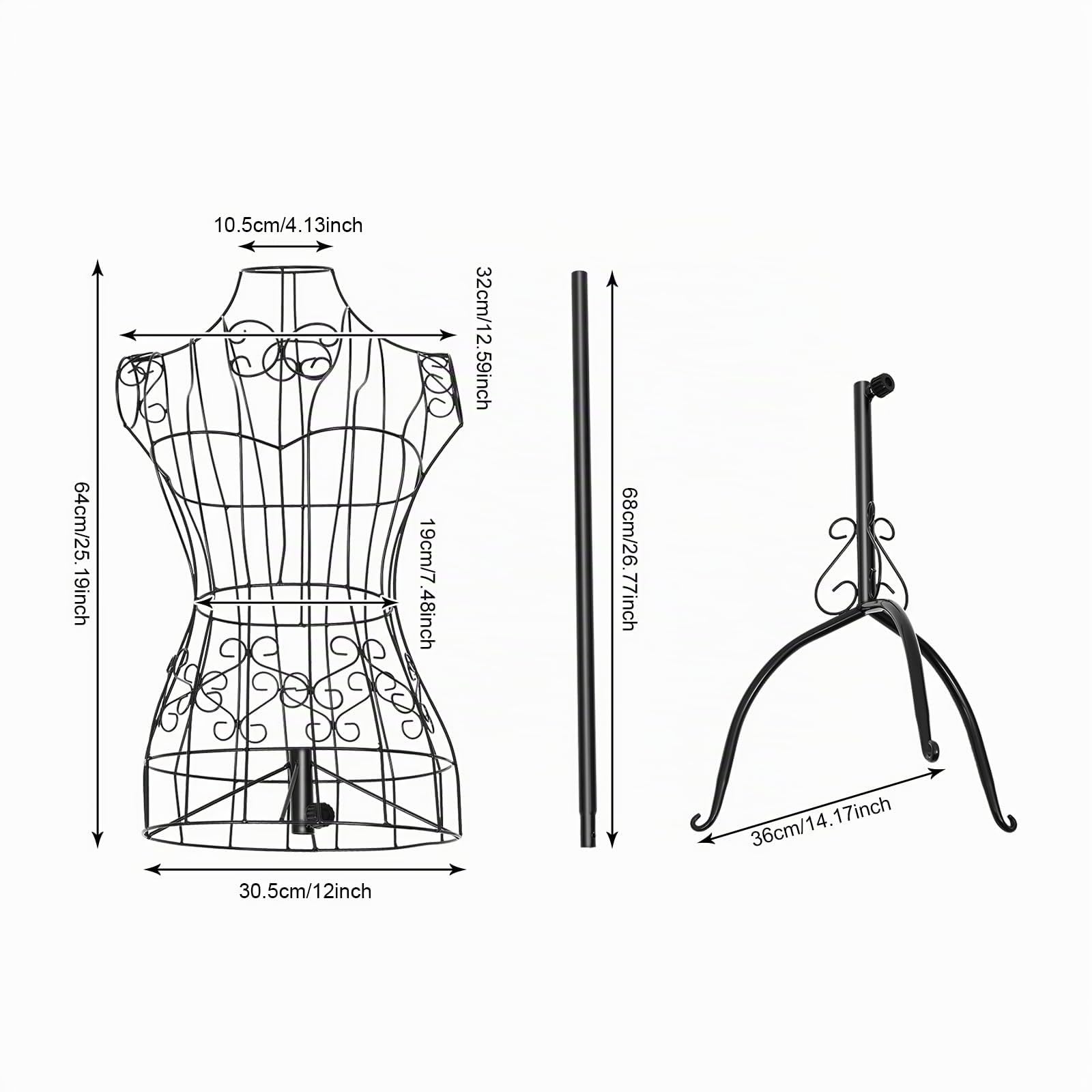 Manichino in metallo, filo di ferro, manichino decorativo da donna, manichino per vestiti, manichino regolabile in altezza per negozio di abbigliamento, sartoria