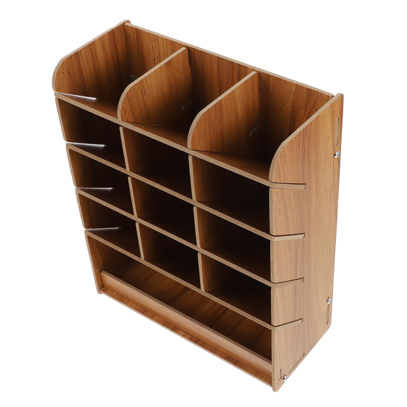 Porta Penne da Scrivania in Legno Scomparti Multipli Organizzatore Stazionario Ufficio Casa Elegante