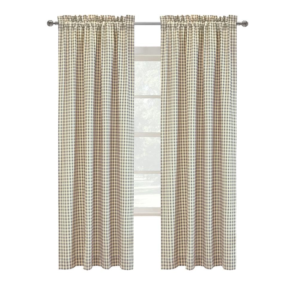 ThermalogicCheckmate Pole Top Curtain Pair Each Panel 40 x 63 in Grey