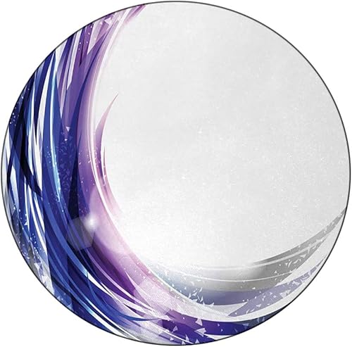 Miniatura 9 de Mantel redondo, mantel abstracto para mesa auxiliar, arte curvo de olas del océano, se adapta a mesas redondas de 39 pulgadas de diámetro, para