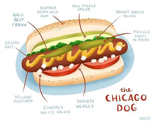 Miniatura 5 de Salsa de fuego Chicago  Salsa picante para perros calientes  7 aderezos picantes para un perro caliente de Chicago  Tenedor grande (8 onzas, 4