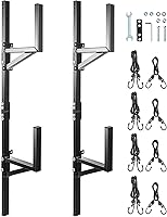 TOPTGO Trailer Ladder Rack for Enclosed & Open Trailers - Heavy-Duty Steel Side Mount, 800lbs Capacity, Carries 2 Ladders