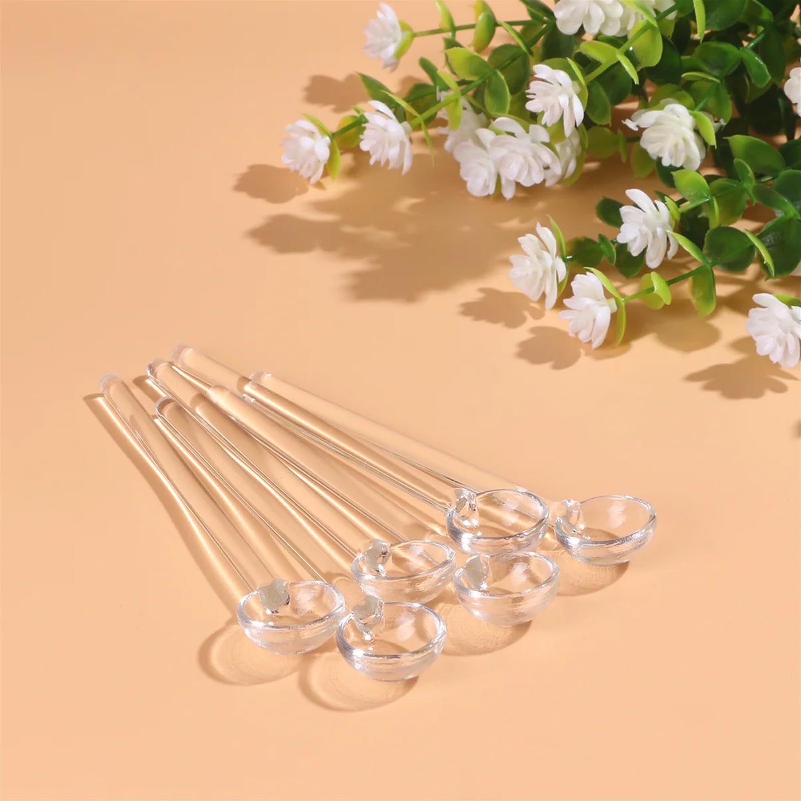 CuillèRe à Café En Verre Cuillère à mélanger en verre, 3 pièces, cuillère à mélanger, à Long manche, for Dessert, sucre, thé, cuillère de service for fête à la maison CuillèRes à Café