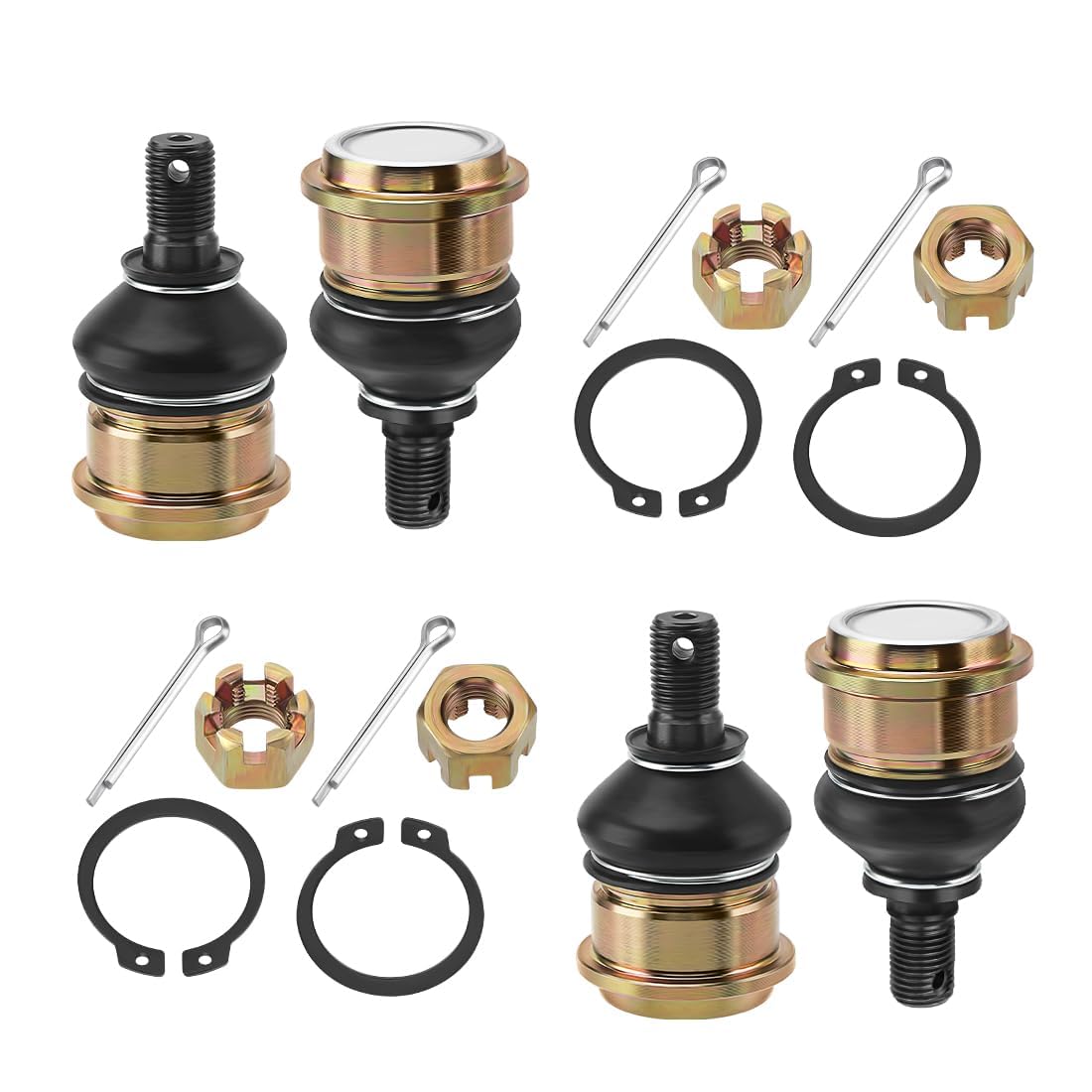 4 x przednie górne i dolne przeguby kulowe pasujące do Yama-ha Grizzly 700 550 FI 4x4 Kodiak 450 700 2013-2024 3B4-23579-01-00 3B4-23579-00-00