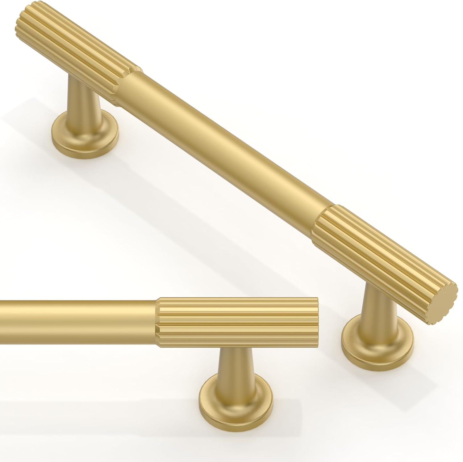 10 Pack Brushed Gold Cabinet Pulls 4 Inch(102mm) Kitchen Cabinet Handles Solid Zinc Alloy Cabinet Hardware Drawer Pulls