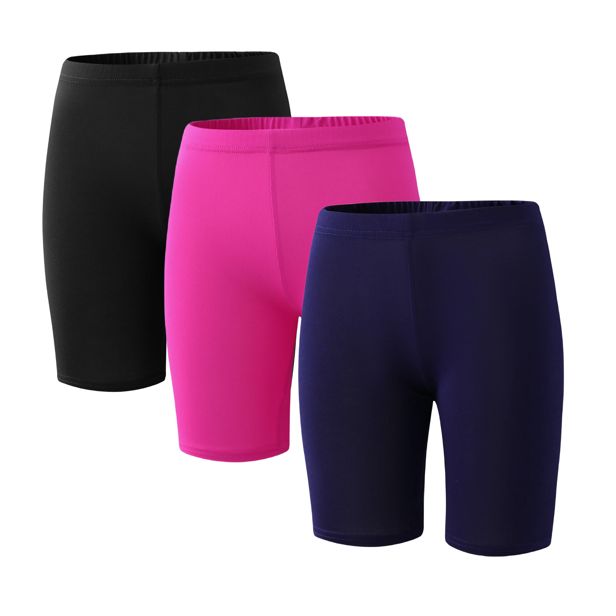 Deuerr 6-Pack Girls' Compression Spandex Shorts for 4-12Years | Athletic Wear for Gym, Dance, Yoga, Volleyball & Bike Riding