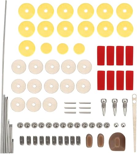 CYTGOUPER 1Set Flute Pads Replacement Kit, Metal Musical Instrument Flutes Pads Accessories Parts, Flute Care Kit for Maintenance,Flutes Accessories