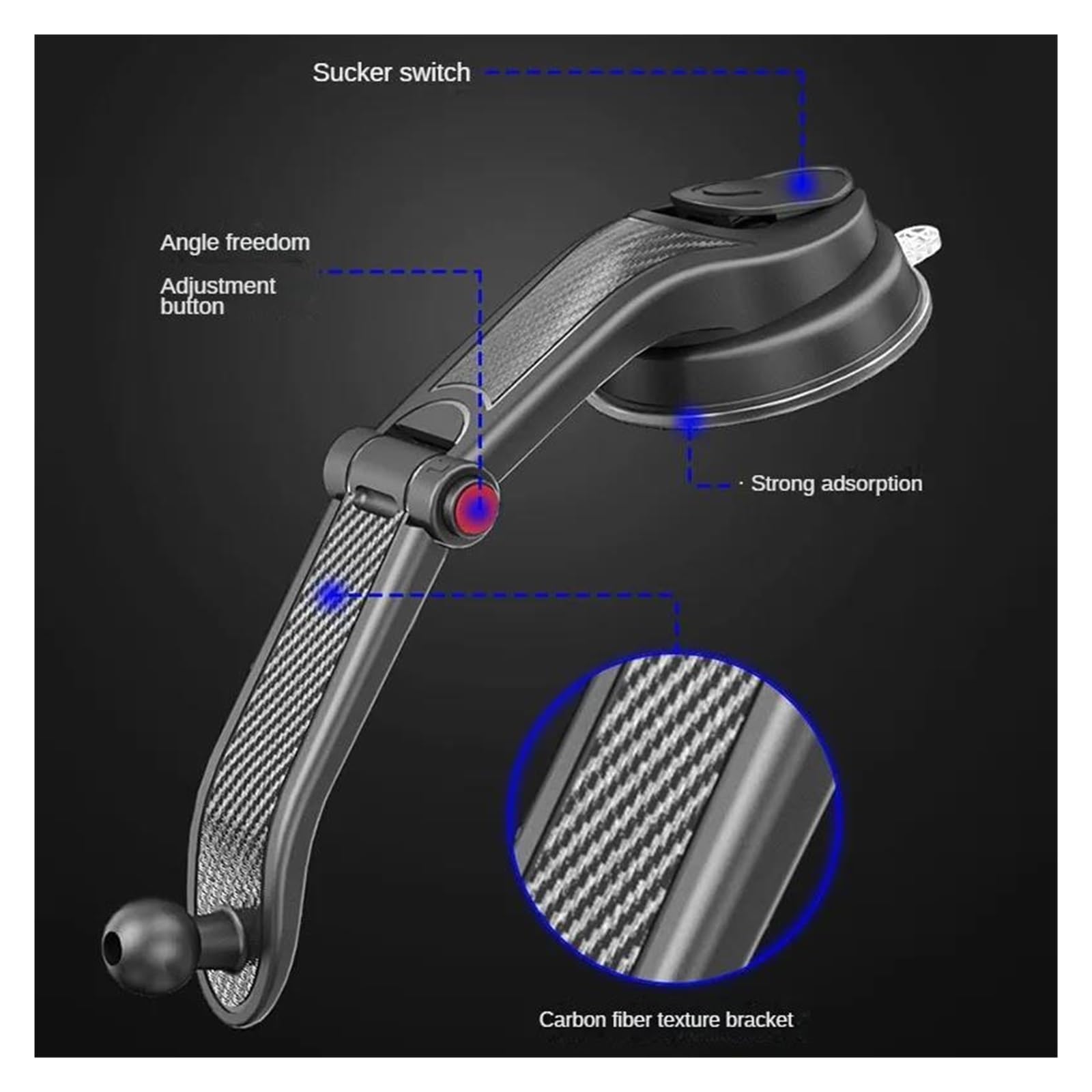 Supporto universale telefono per Xi&ao&mi, supporto per parabrezza, cruscotto, auto, cellulare(Red)