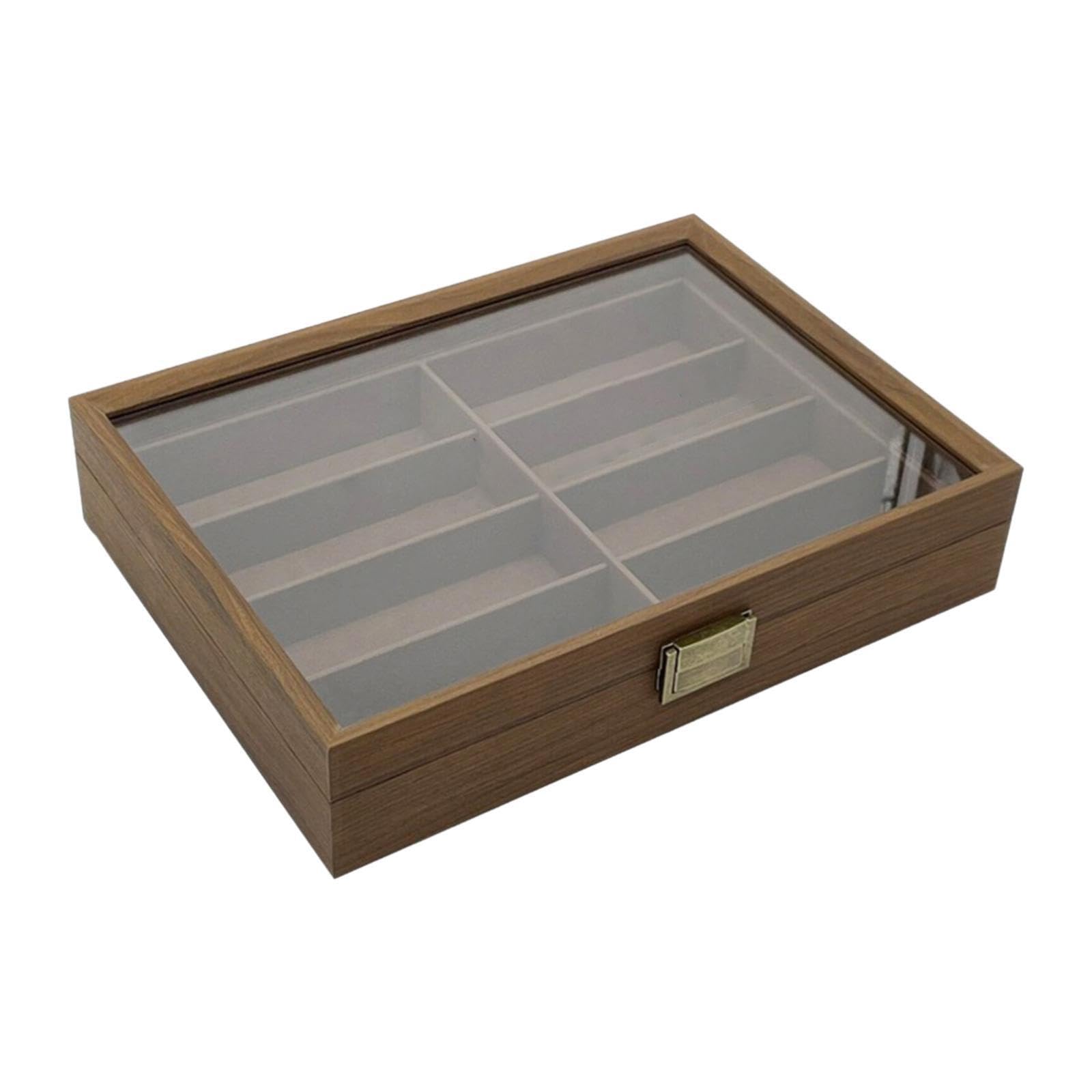 Elegante Brillenbox aus Holz, große praktische Aufbewahrungsbox für Zuhause und Büro. Diese Aufbewahrungsbox wurde speziell zur Aufbewahrung und Organisation von