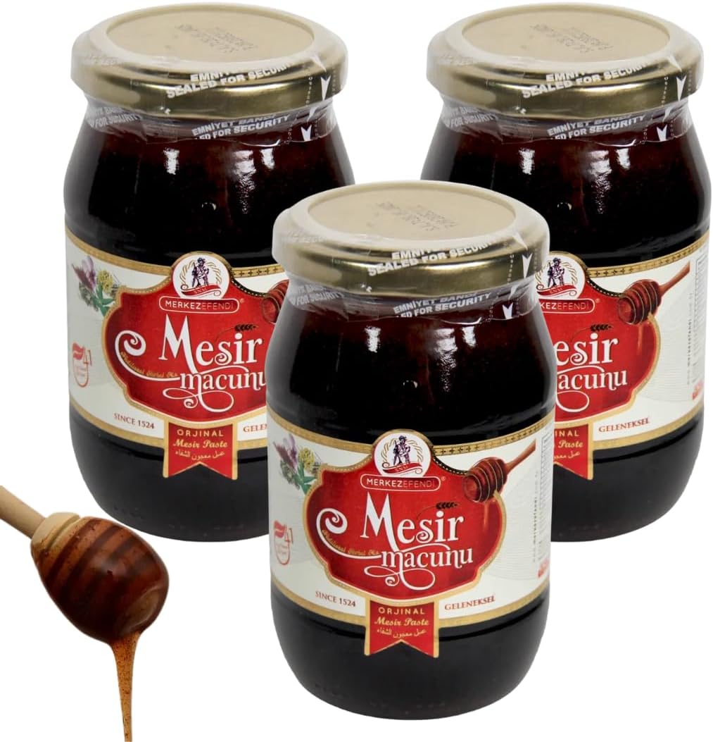 Turkish Mesir Paste, Traditional Ottoman Paste with 41 Spices, Manisa Palace Delicacy, Energy and Vitality Support - 400g - PACK OF 3