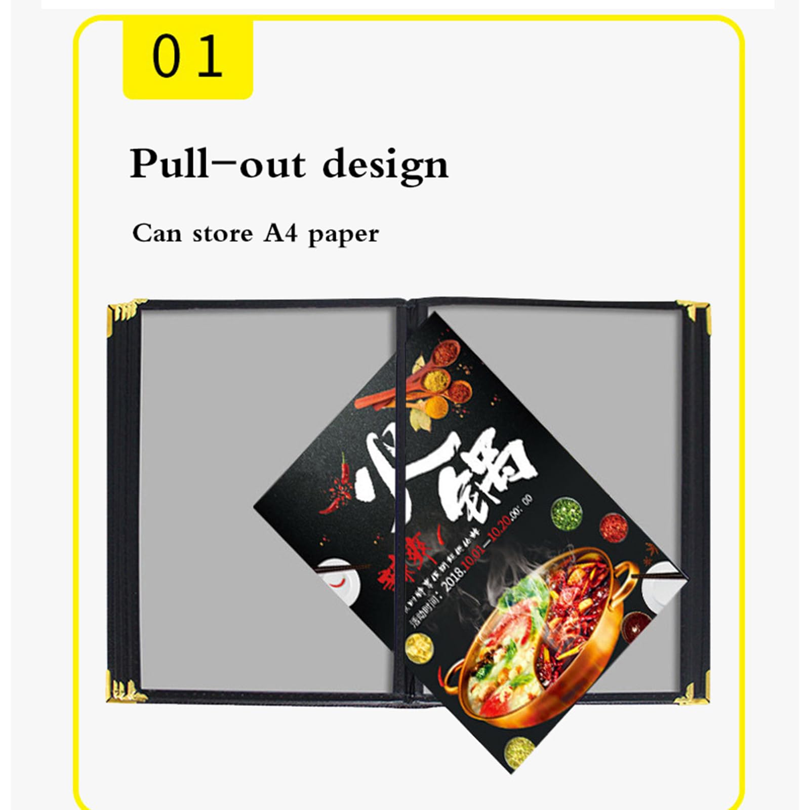 Carpeta para MenúS,Funda para Cartas Restaurantes,Carpeta De Menú Transparente,Porta Menus Restaurante,PáGina úNica Doble Cara,Reutilizable,Adecuado para CafeteríAs,CafeteríAs,Bares