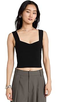 トップス Pictorial Strap Top Black Aika Cropped Top - Black