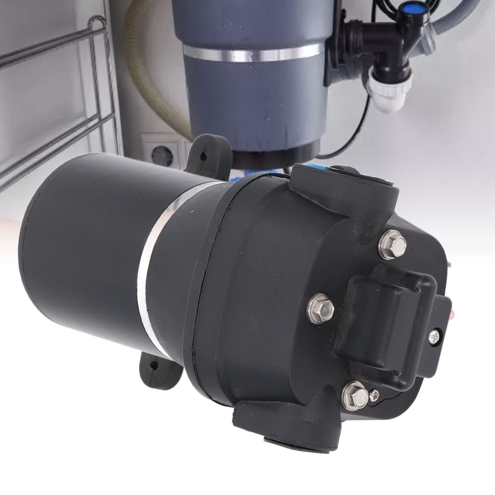 PolyGen Micro bomba de diafragma de aire 12 V 60 W, 17 PSI 2,7 GPM, bomba de agua de alta presión autocebante con puerto de 1/2 pulgada para sistemas de lavado de vehículos y