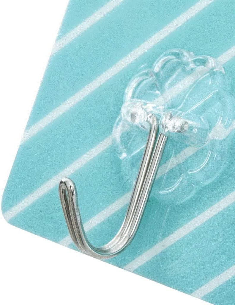 Dapeng 13.2lb / 6kg (Max) 10 Pack Stainless Steel + PVC Transparent Super Heavy Duty Hooks No Scratch Hooks Pack with Electrostatic Adherence, Waterproof and Oilproof
