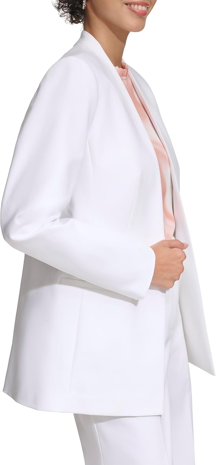 Calvin Klein Women's Stand Up Collar Open Front Structured Long Sleeve Jacket - Image 3