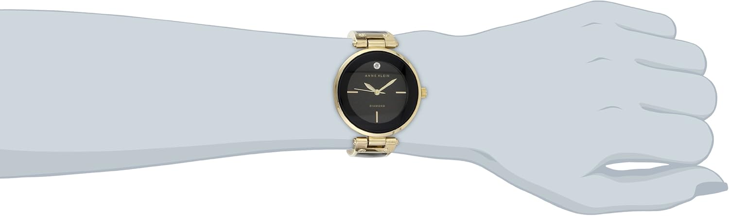 Anne Klein AK/1414BKGB - Orologio da polso da donna, cinturino in acciaio inox colore oro Anne Klein AK/1414BKGB - Orologio da polso da donna, cinturino in acciaio inox colore oro