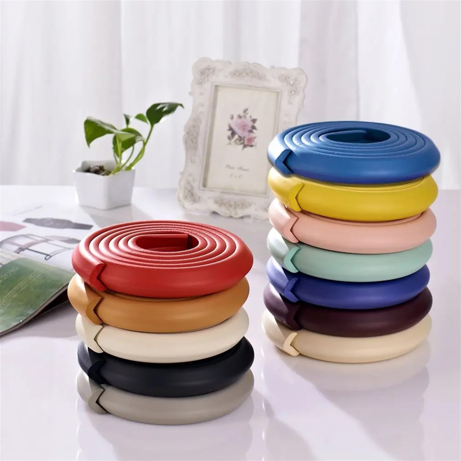 Protectores de Esquinas para mesas, Seguridad Infantil, Protectores de 2 Metros de Grosor, Funda para Muebles y escritorios, Cinta Protectora de Espuma, Protector de Bordes.