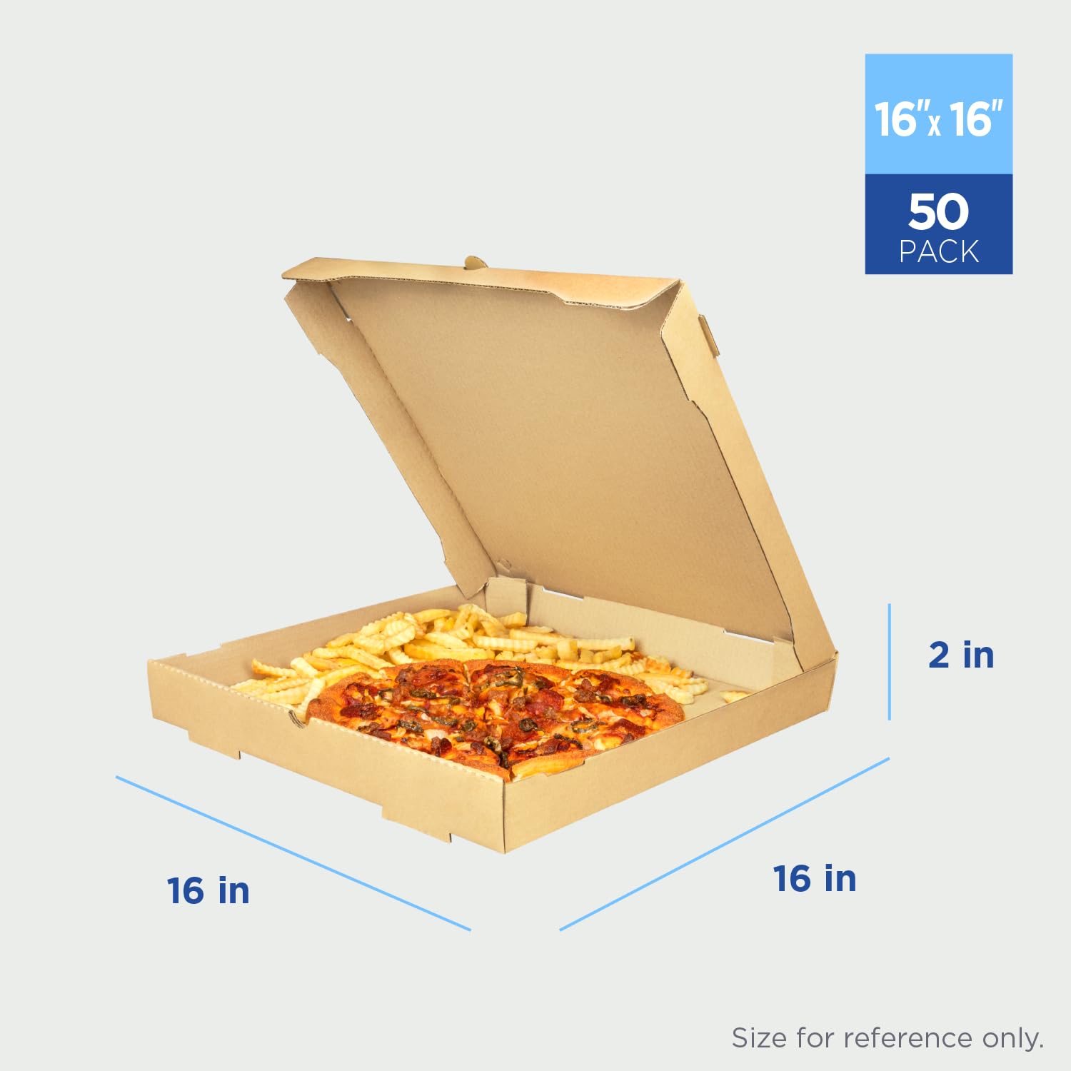 Karat Scatole per pizza 40,6 x 40,6 x 5,1 cm, confezione da 50 scatole in carta kraft ondulata, ventilate, resistenti al grasso, durevoli per pizza o spedizione