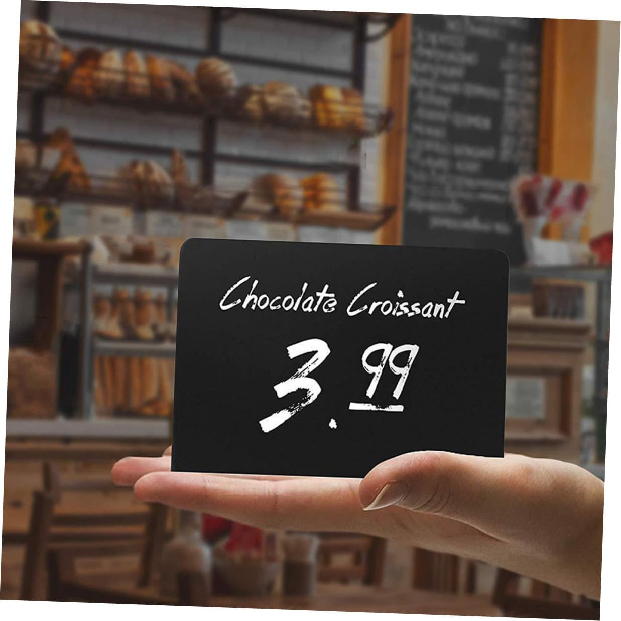 jojofuny Acrylic Small Blackboard Message Board with Chalk Pen, 12pcs Desktop Memo Chalkboards for Wedding Party Tabletop Home Decoration