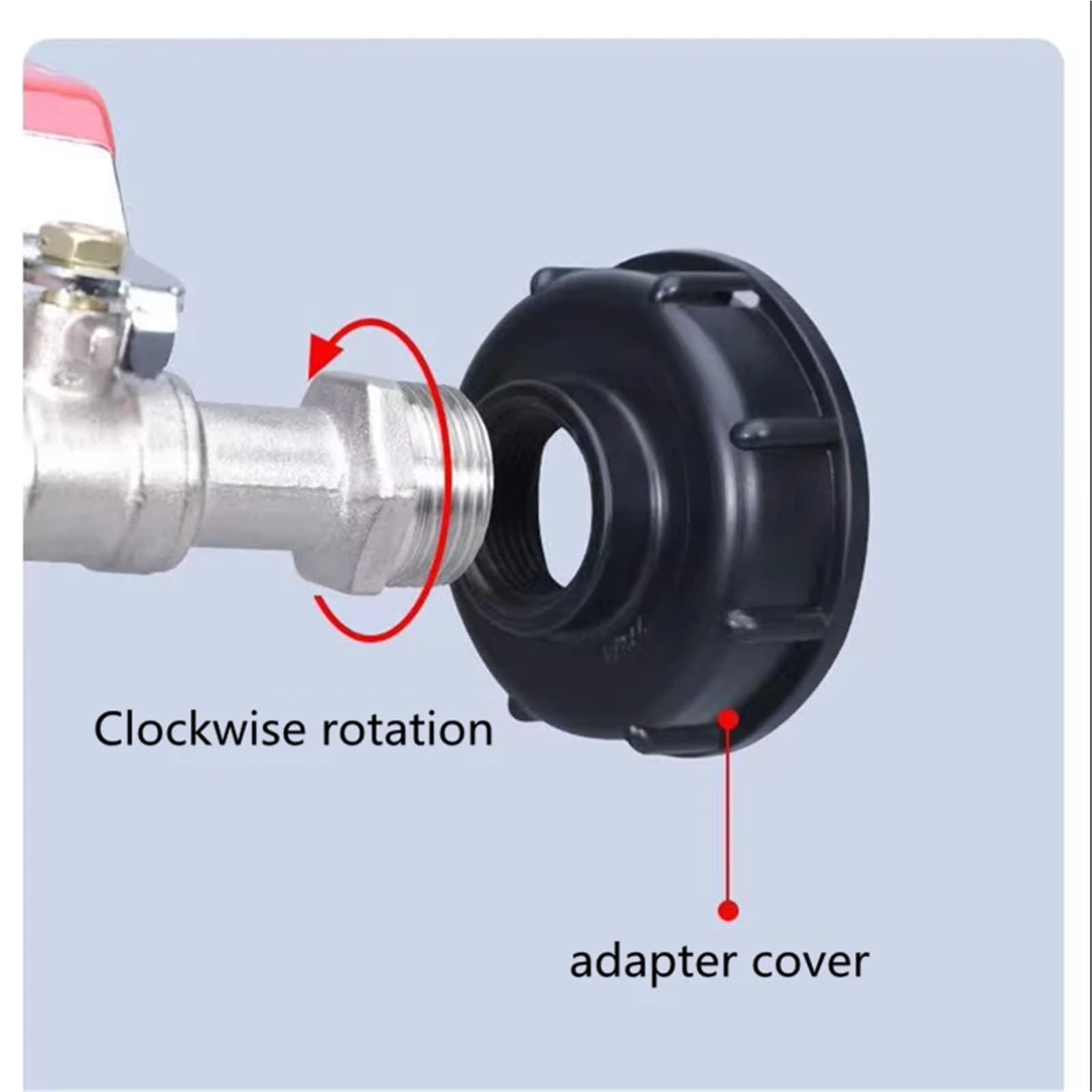 CMBSSTFC Adaptador de Grifo de Tanque IBC S60 * 6, Rosca Gruesa a Conector de 1/2 '' 3/4 '', válvula de Repuesto, Grifo de instalación para jardín y hogar (B)