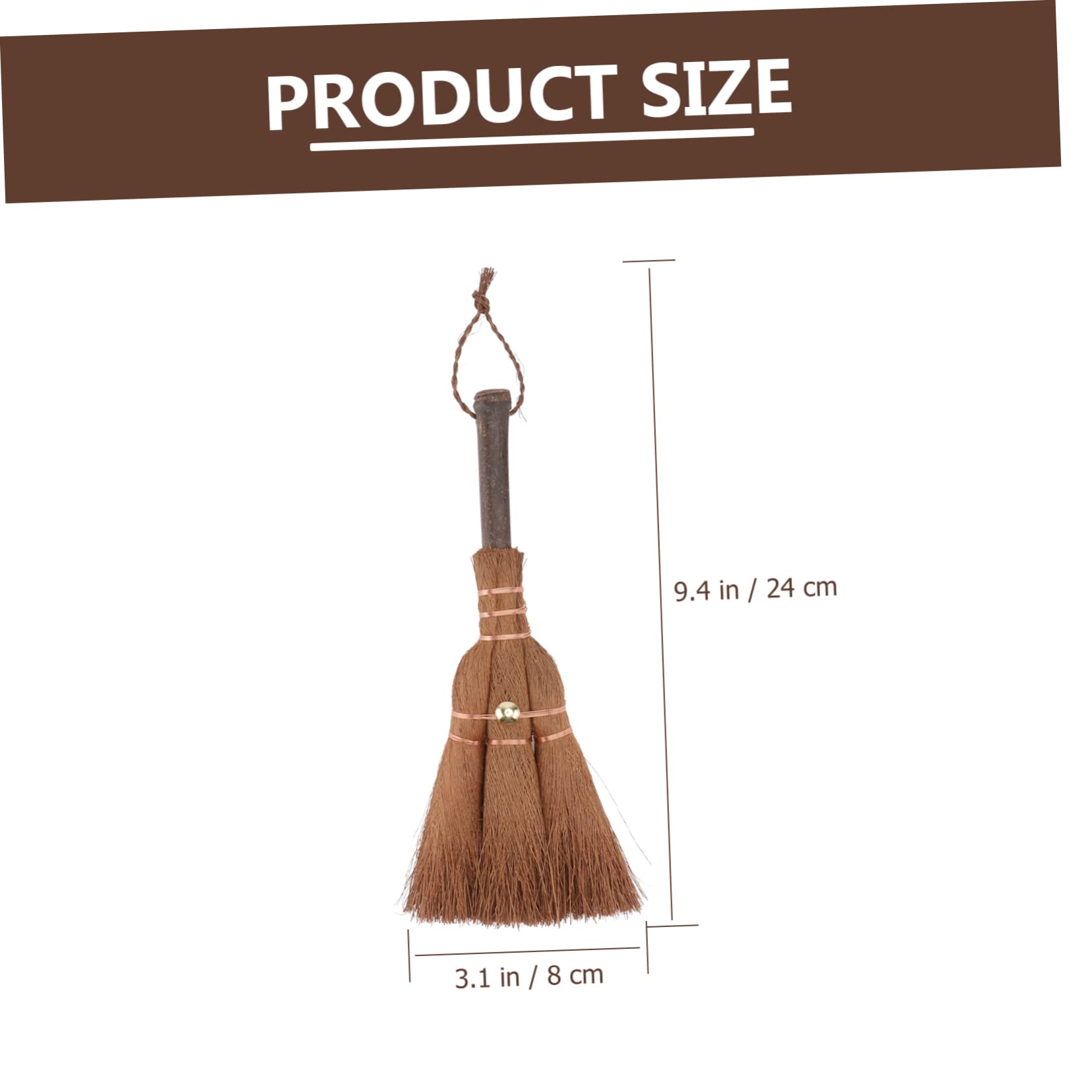 FRCOLOR 1Pc Natural Palm Broom Mini Household Cleaning Tool for Delicate Corners Soft Bristles Durable Design for Tea Ceremony and Home Use