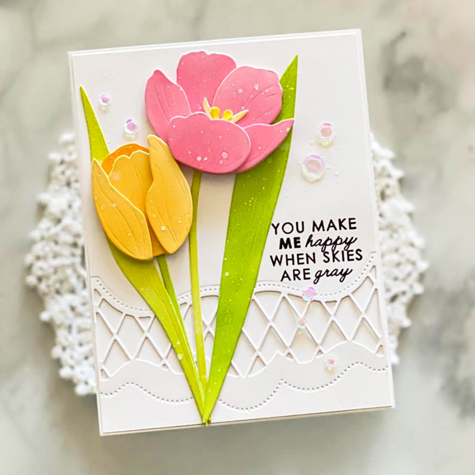 Juego de 5 Troqueles de Corte de Metal Flor Rosa Tulipanes diseño de Flores para DIY Scrapbooking Tarjeta Hacer álbum Foto Regalo de felicitación