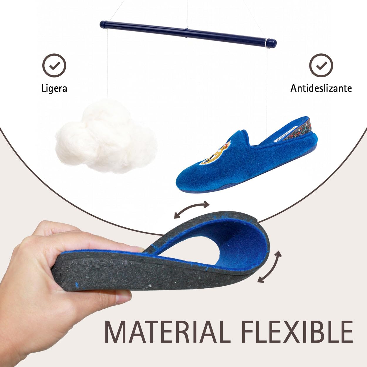 MARPEN SLIPPERS Real Madrid CF Oficiales – Zapatillas Estar por Casa Niño Cómodas y Antideslizantes - Zapatillas Andar por Casa Ligeras - Zapatos Niña Invierno Cálidos - Azul - Talla 34