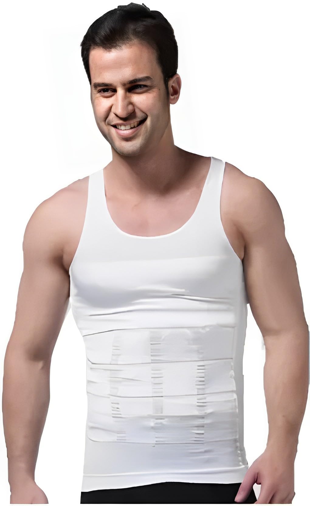 Men’s Slim High Compression Shapewear Vest for Chest Body Shaper Shirt Slim Stretchable-image-23