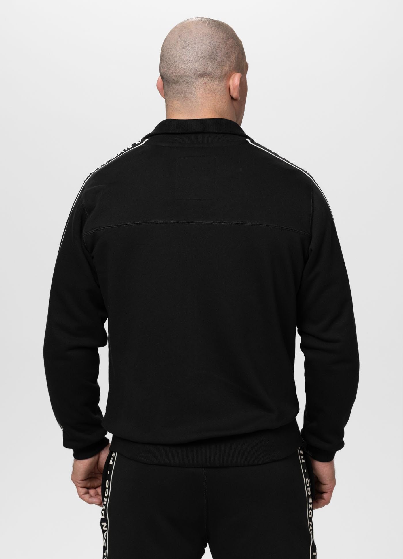 PITBULL - Sweatshirt Herren mit Reißverschluss Nexus, Sweatjacke mit Zip Klassischer Schnitt, Zipper Jacke mit Logostreifen, Herren Sportjacke, Zip Sweatshirts, Freizeitjacke